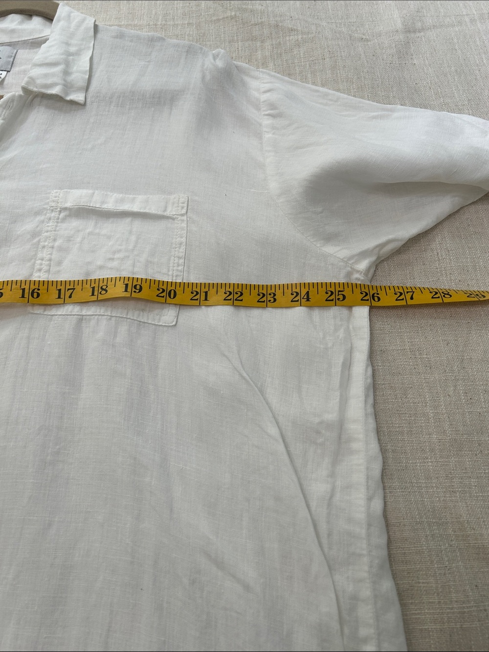 Flax White Linen Button Up Shirt Women’s Medium Oversized Casual Resortwear - Picture 6 of 10